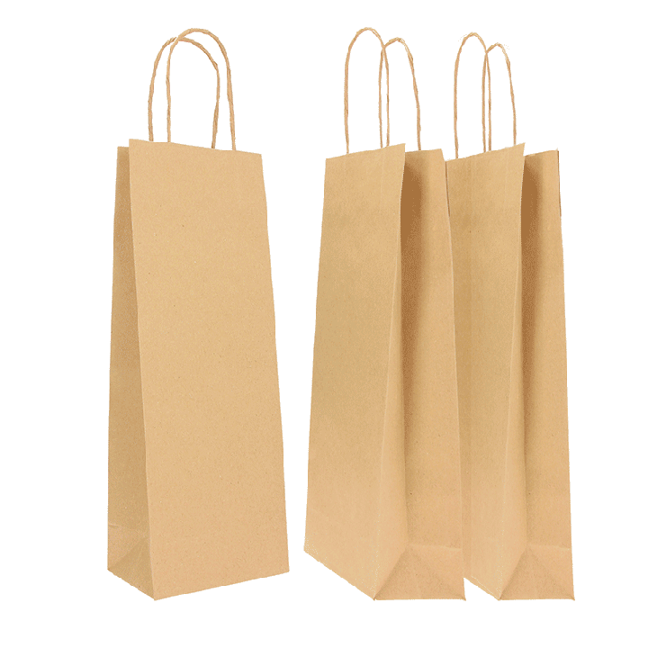 PAPIEREN ZAK GEDRAAIDE HANDGREEP | 14X09X38 | Centuryshop