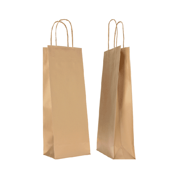 PAPIEREN ZAK GEDRAAIDE HANDGREEP | 14X09X38 | Centuryshop