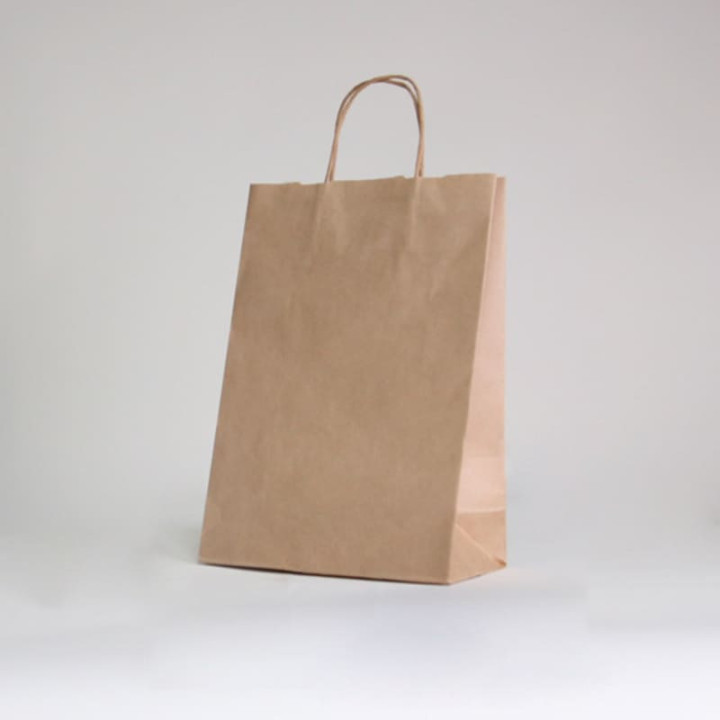 Papieren tas met gedraaide handgreep | 18x08x24 | Centuryshop