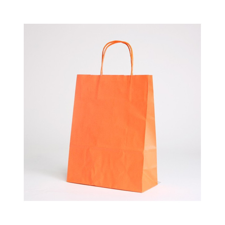 Tasche mit gedrehten Griffen - Kraftpapier.