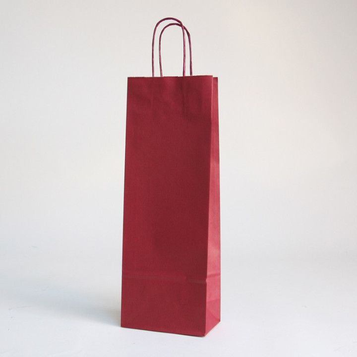 Sac bouteille poignées torsadées safari noir 14x09x38cm par 100
