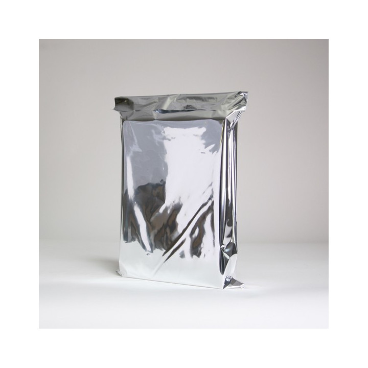 Enveloppe plastique métallisée.