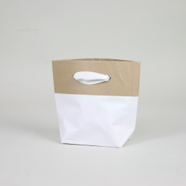 Sac en papier ciment - poignées torsadées, papier kraft