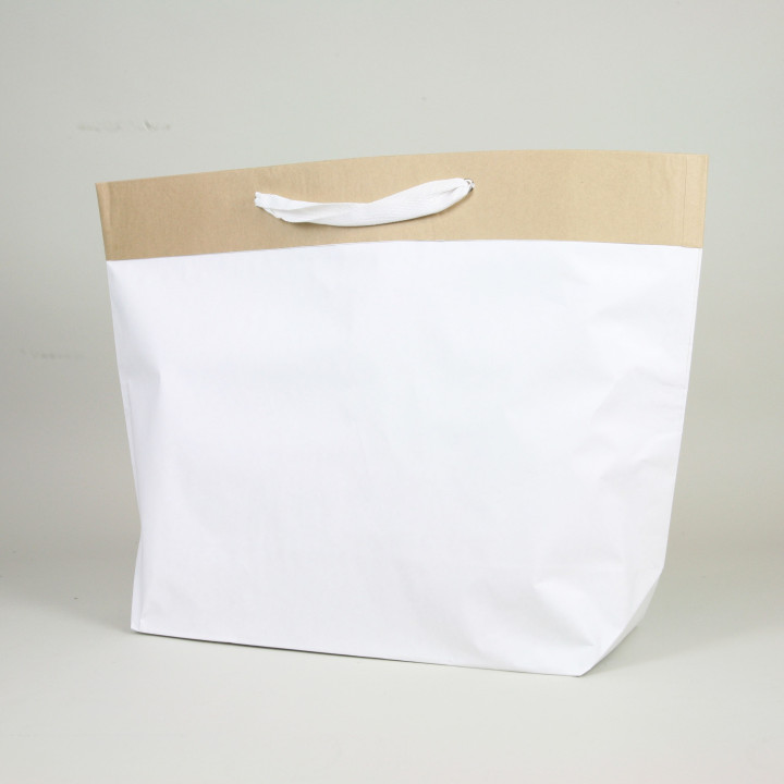 Sac en papier ciment - poignées torsadées, papier kraft