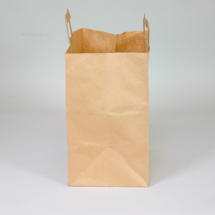 Papiertütenbox - Kraftpapiertüte mit flachen Griffen