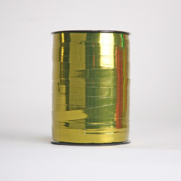 Glanzend metalen lint met een fijne textuur van 10 mm x 250 meter.