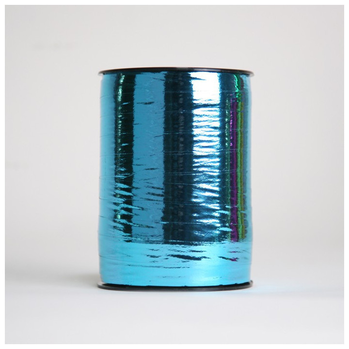 Ruban metallique brillant finement texturé de dimension 10 mm x 250 mètres.