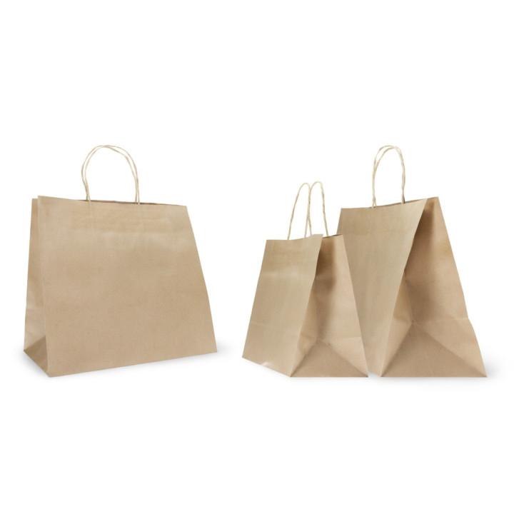 PAPIEREN TAS GEDRAAIDE HANDVATEN| 28x17x29 | Centuryshop